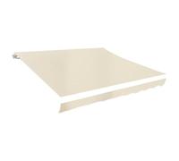 Roanoer Toile d'auvent - 6 x 3 m - Crème - Sans cadre - Tissu de rechange - 580 x 295 cm - Pour auvent à bras articulés - Pour terrasse, balcon, jardin - Tissu en polyester durable avec volant