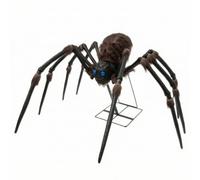 RoaQinFo Araignée Animée Géante Halloween Pièce Décorative Arachnide Automate Yeux Éclairants Bruitage Effrayant Longues Pattes Articulées Châssis Métallique Adaptée au Jardin Véranda Entrée de Maison