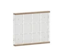 RoaQinFo Boîte Rangement Murale en Acrylique Transparent Stable Vitrine Murale Finition Aspect Bois Bords Polis pr Collectionneurs, 12 PC 78x78mm