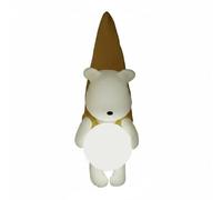 RoaQinFo Lampe de Chevet Enfant Applique Murale Veilleuse LED Ourson Déco Résine Verre Dépoli Tamisée Sécurité Nuit Branchement Mural Adaptée à Chambre, Pink, Tri-color