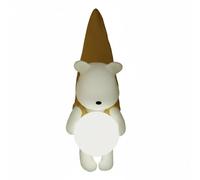 RoaQinFo Lampe de Chevet Enfant Applique Murale Veilleuse LED Ourson Déco Résine Verre Dépoli Tamisée Sécurité Nuit Branchement Mural Adaptée à Chambre, Yellow, Warm Light