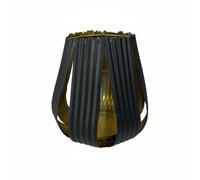 RoaQinFo Lanterne Extérieure Porte-Bougie Lanterne Bougeoir Photophore Métal Verre Design Artistique en Fer Protection par Verre Éclat Convivial Adaptée à la, 24W368-20 20 Cm