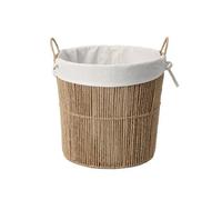 RoaQinFo Panier Papier Treé à la Main Robuste Panier Rangement Treée Poignées Dblure Intérieure Léger pr lle Bain, L
