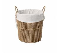RoaQinFo Panier Papier Treé à la Main Robuste Panier Rangement Treée Poignées Dblure Intérieure Léger pr lle Bain, S