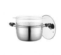 RoaQinFo Pot Cuisson En Inox Robuste Casserole En Acier Inoxydable Lave-Vaisselle Marmite Cvercle pr Préparation s Repas, Pot 22CM