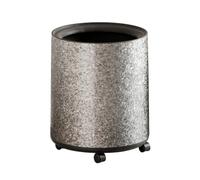 RoaQinFo Poubelle à Double Couche Compacte, 15L, Cylindrique, Style Motif Givré, Grand Modèle, Avec Roulettes