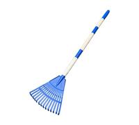 RoaQinFo Râteau jardin pour enfants, outil pour ramasser l'herbe et les feuilles, avec manche et 14 pointes, idéal pour le jardinage l'entretien des, Bleu