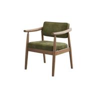 RoaQinFo Siège Rembourré en Tissu Fauteuil Chaise avec Accoudoirs Dossier Coussin Structure en Frêne Teinte Claire Confort Soutenu Utilisation Polyvalente, Vert Forêt
