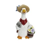 RoaQinFo Statue Canard Lumineuse Panier Fleurs à Allumage Automatique Lampe Solaire En Forme Canard Étanche IP54 Figurine D'animal