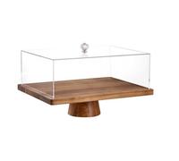 RoaQinFo Support à Gâteau Dôme Transparent | Levage Pratique, Présentoir à Gâteau Cloche, Vaisselle, pr Réceptions, Hôtes, Grande 43 CM