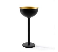 RoaQinFo Support Seau à Vin Porte Seau à Glace Présentoir Champagne Socle Pondéré Colonne Verticale en Acier Inoxydable Finition Polie Antidérapante Convient , Noir Et Or , Rond Avec Support