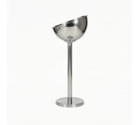 RoaQinFo Support Seau à Vin Porte Seau à Glace Présentoir Champagne Socle Pondéré Colonne Verticale en Acier Inoxydable Finition Polie Antidérapante Convient , Argent , Bord Incliné Avec Support