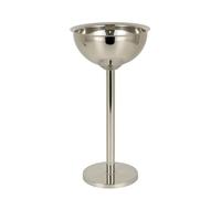 RoaQinFo Support Seau à Vin Porte Seau à Glace Présentoir Champagne Socle Pondéré Colonne Verticale en Acier Inoxydable Finition Polie Antidérapante Convient , Argent , Rond Avec Support