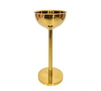 RoaQinFo Support Seau à Vin Porte Seau à Glace Présentoir Champagne Socle Pondéré Colonne Verticale en Acier Inoxydable Finition Polie Antidérapante Convient , Doré , Rond Avec Support