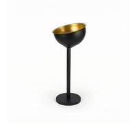 RoaQinFo Support Seau à Vin Porte Seau à Glace Présentoir Champagne Socle Pondéré Colonne Verticale en Acier Inoxydable Finition Polie Antidérapante Convient , Noir Et Or , Bord Incliné Avec Support