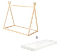 Roba 1062860BBZU Ensemble lit tipi avec matelas Bambou Bambou 800x1460x1280 mm