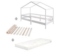 Roba 207014WE Ensemble lit maison blanc – Lits maison blancs