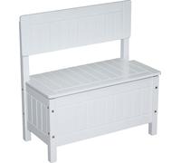 roba Banc-Coffre à Jouets pour Enfant en Bois - Banc de Rangement - Fermeture Douce - Blanc