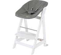 Roba Chaise haute Born Up Set 2in1 - réhausse nouveau-né, hauteur réglable, blanc/stone