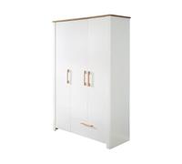 roba Armoire 'Ava' 3 Portes en Blanc, avec Plateau en 'Chêne Artisanal', HxLxP : 200 x 138,5 x 54 cm