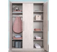 Roba Armoire Bébé "Maren 2" 3 Portes - Gris Clair- Façade 'chêne Blanchi Multicolore