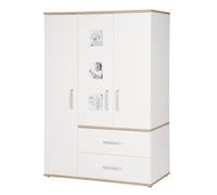 ROBA Armoire Bébé ""Pia"" 3 portes et 2 tiroirs - Blanc/décor 'chêne San Remo'