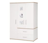Roba Armoire Bébé "Pia" 3 Portes Et 2 Tiroirs - Blanc/Décor 'chêne San Remo Multicolore