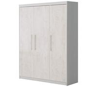 roba Armoire Enfant en Bois "Maren 2" 3 Portes - Garde-Robe avec Penderie et 6 Étagères - Gris Clair / Chêne Blanchi