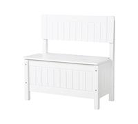 roba Banc-Coffre à Jouets pour Enfant en Bois - Banc de Rangement - Fermeture Douce - Blanc