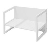 ROBA Banquette Enfant Réglable sur 2 Hauteurs d'Assise - Convertible en Table - Style Campagne - Blanc