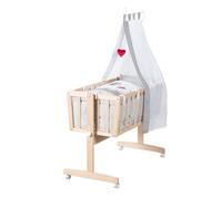 Roba Berceau Bébé 40 X 90 Cm - Adam Et Eule - Hêtre Massif - Équipement Inclus Marron