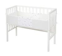 roba Berceau Cododo en Bois - 45 x 90 cm - safe asleep® - Lit Bébé et Banc + Matelas Ventilé et Barrière de Sécurité - Blanc