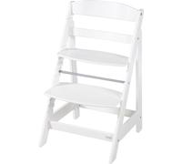 roba Born Up Chaise haute pour escaliers, set 2en1, 'Greyish steppt', chaise haute blanche avec fonction chaise longue, dès la naissance
