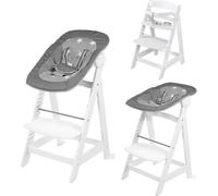 roba Born Up chaise haute pour escaliers, set 2en1, 'Little Stars' chaise haute avec fonction chaise longue, dès la naissance, blanc