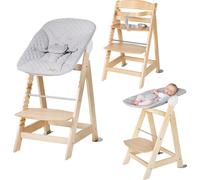 roba Born Up chaise haute pour escaliers, set 2en1, 'roba Style gris', chaise haute avec fonction chaise longue, dès la naissance