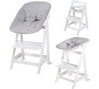 Chaise Haute Évolutive Born Up Avec Transat Déperlant Et Inclinable Roba Style Blanc - Gris Argenté TU