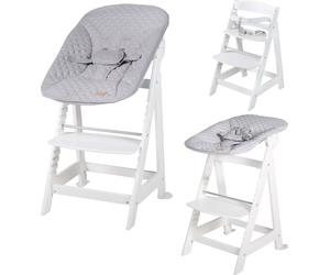 roba Born Up chaise haute pour escaliers, set 2en1, 'roba Style gris', chaise haute avec fonction chaise longue, dès la naissance
