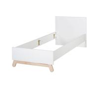 ROBA Cadre de Lit Enfant 90 x 200 cm - Clara - Style Scandinave Moderne - Structure de Lit avec Pieds en Hêtre Massif - Blanc