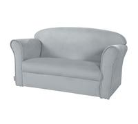 roba Canapé Enfant en Velours Lil Sofa - 2 Places - Fauteuil Club avec Accoudoirs Confortables - 78 x 40 cm - Facile à Nettoyer - dès 18 Mois - Gris