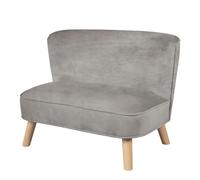 Roba Canapé pour enfants Lil Sofa – Velours gris, pieds en bois stables, 2 places