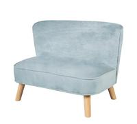 roba Canapé Enfant en Velours "Lil Sofa" Scandinave - 2 Places - Fauteuil Rétro Confortable pour Garçons - Bleu Clair