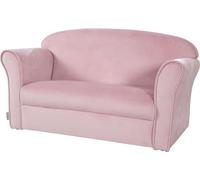 Canapé Club En Velours Doux Pour Enfant - Rembourré En Mousse - Lil Sofa Rose Pastel TU