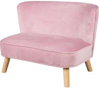 Roba Canapé enfant Lil Sofa - Velours scandinave 2 places, pieds en bois massif - Rose