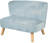 roba Canapé Enfant en Velours "Lil Sofa" Scandinave - 2 Places - Fauteuil Rétro Confortable pour Garçons - Bleu Clair
