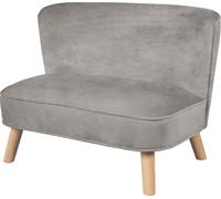 Roba Canapé pour enfants Lil Sofa – Velours gris, pieds en bois stables, 2 places