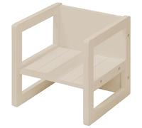 roba Chaise Enfant Beige et Réversible sur 3 Hauteurs d'Assise - 30 x 30 cm - Capacité Max. 60 kg - Tabouret Enfant Style Campagne