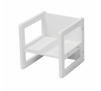 roba Chaise Enfant Blanche et Réversible sur 3 Hauteurs d'Assise - 30 x 30 cm - Capacité max. 60 kg - Tabouret Enfant Style Campagne