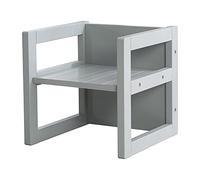 Roba Chaise enfant réversible 3 hauteurs d'assise - Grise 30x30 cm - Capacité 60 kg - Style campagne