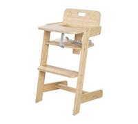 roba Chaise Haute Bébé Nature Up en Bois de Bambou Certifié FSC - Évolutive avec Plateau Amovible - Harnais à 3 Points - Charge Maximale 70 kg - Naturel