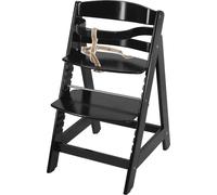 roba Chaise haute d'escalier Sit Up III, évolutive de la chaise haute pour bébé à la chaise pour adolescent, bois, noir